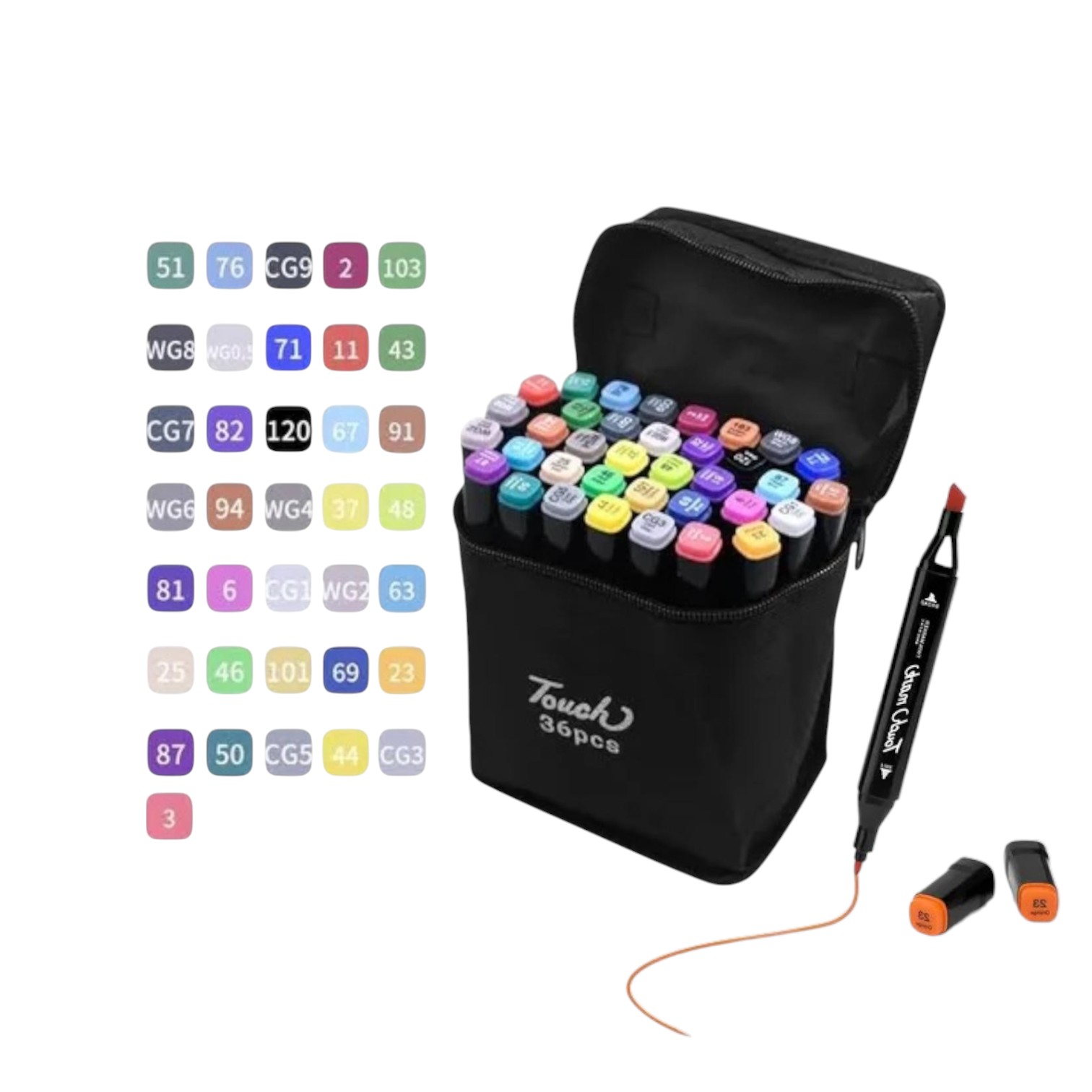 MARCADOR 36 PCS DOBLE PUNTA